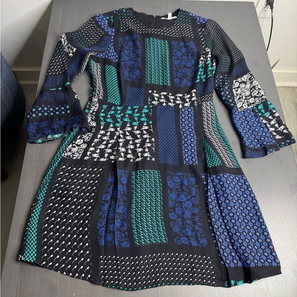 Derek Lam Crosby scarf print fit flare dress - Picture 6 of 12